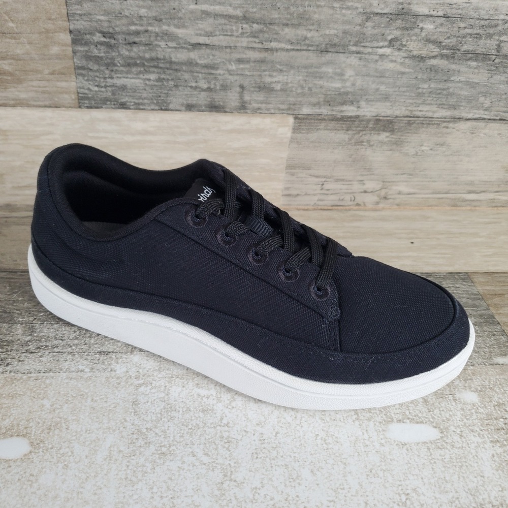 Allbirds Pacer Womens Shoes Sz 7 W Running Natural Black Canvas Lace Up Sneakers